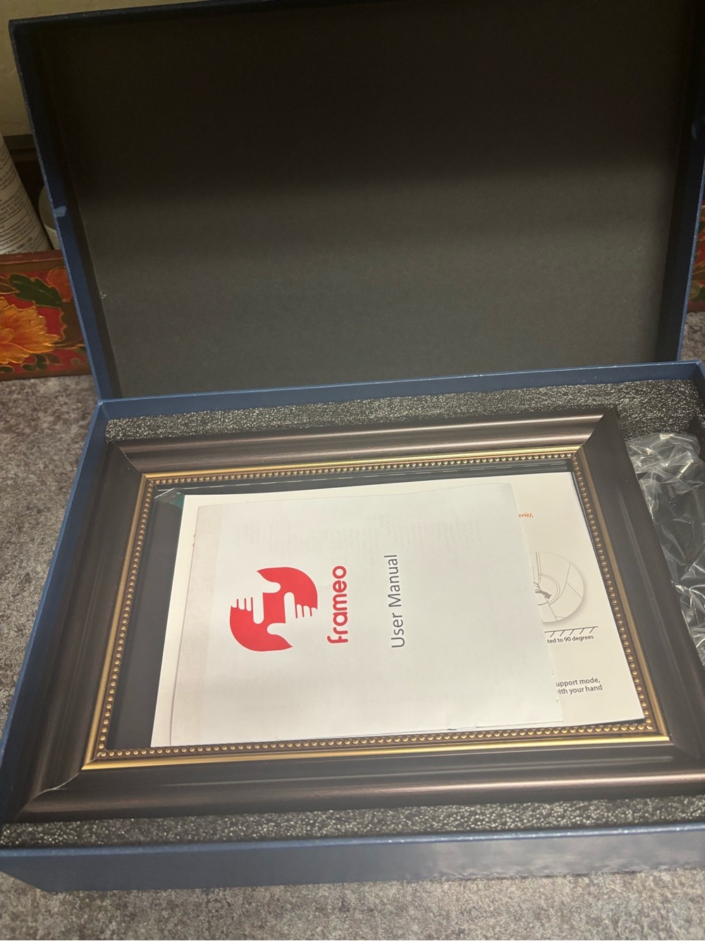 Frameo 10.1” WiFi Digital Picture Frame. Black with gold trim. - Picture 1 of 3